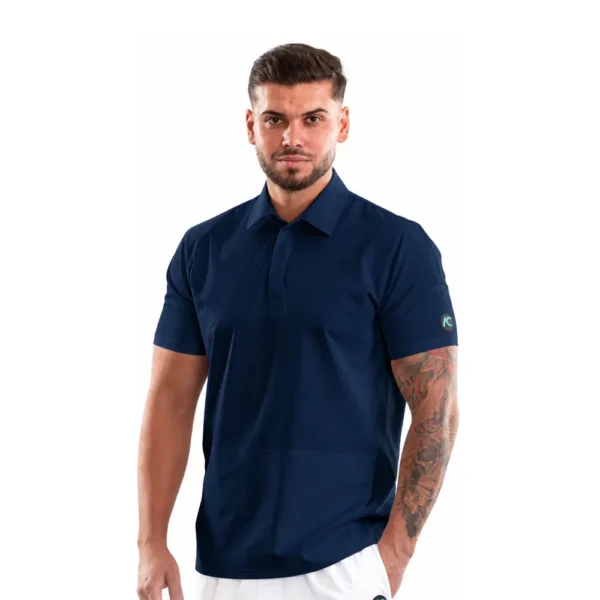 Bluză medicală pentru bărbați tip Polo cu închidere ascunsă, culoare Classic navy