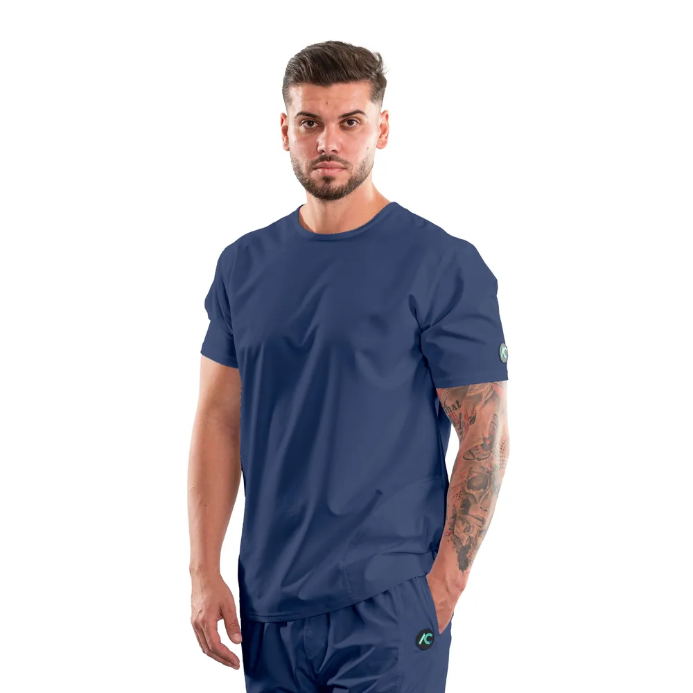 Men’s Active Sport medical blouse with round neck, colour Classic navy