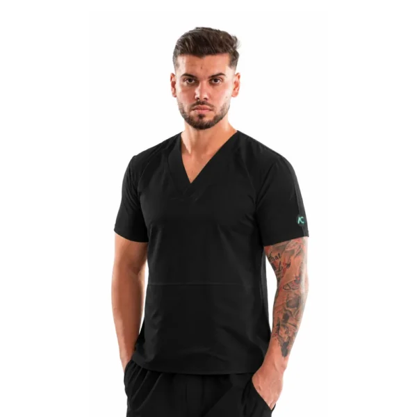Bluză medicală pentru bărbați V-Elite Classic, culoare Black
