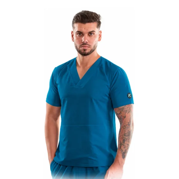 Bluză medicală pentru bărbați V-Elite Classic, culoare Dark marine