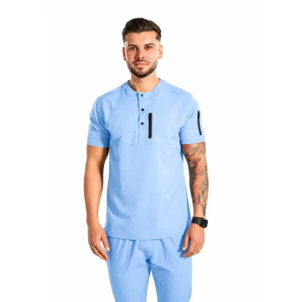 Bluză medicală pentru bărbați Top Pro Dynamic, culoare Blue ashes