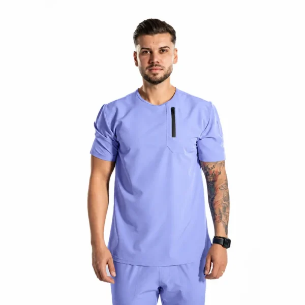Bluză medicală pentru bărbați Tech-Elite, culoare Baby blue