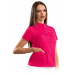 Women's smart line medical blouse with a mandarin collar