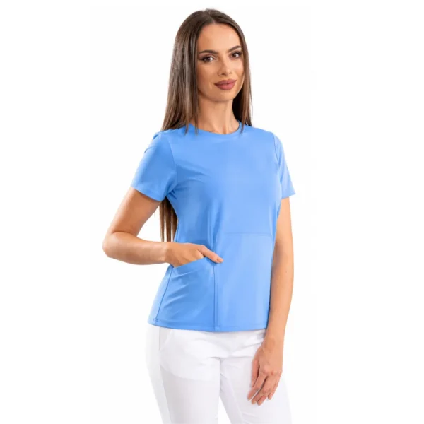 Active Sport women's medical blouse with a round neckline, colour Blue ashes