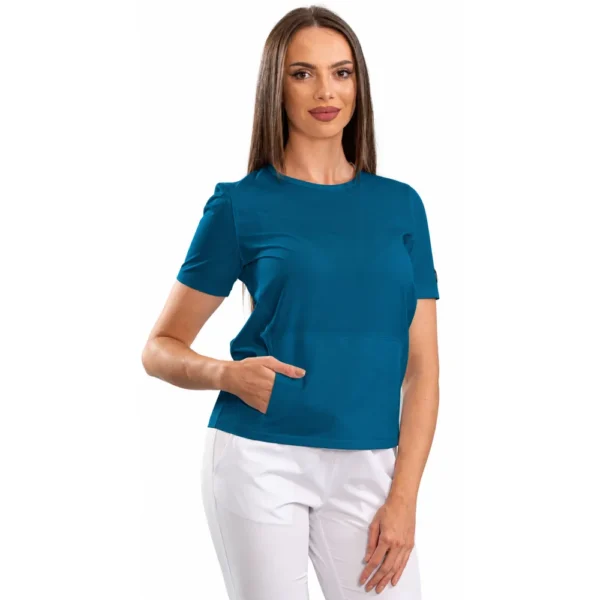 Bluză medicală damă Active Sport cu guler rotund, culoare Dark marine