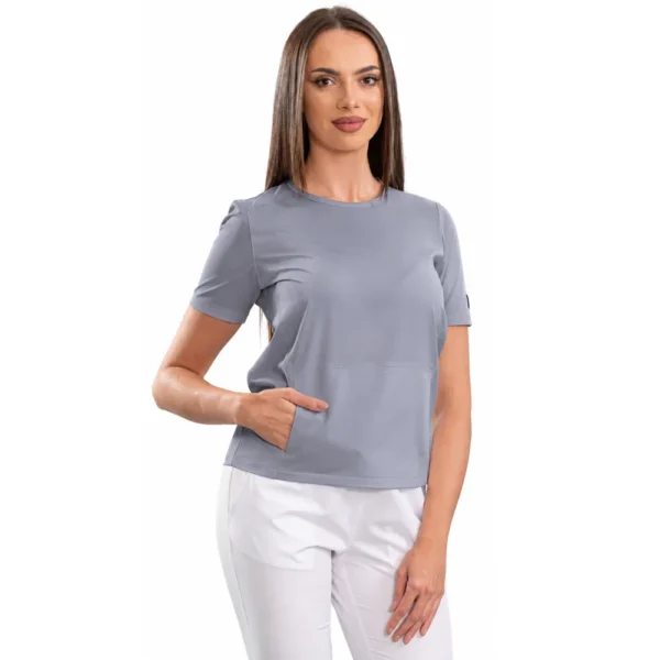 Active Sport women's medical blouse with a round neckline, colour Grey