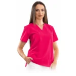 Bluză medicală damă Relax Fit cu decolteu V petrecut