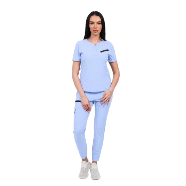 Bluză medicală damă Tech-Smart, culoare Baby blue