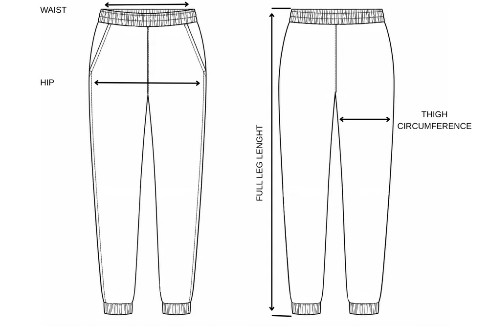 Punctele de măsurare pentru Pantaloni medicali damă Active Confort