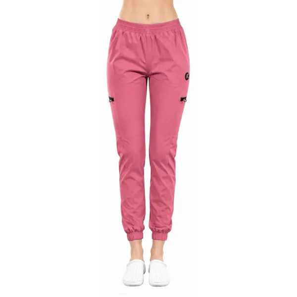 Pantaloni medicali damă Active Jogger cu buzunare laterale, culoare Ash pink