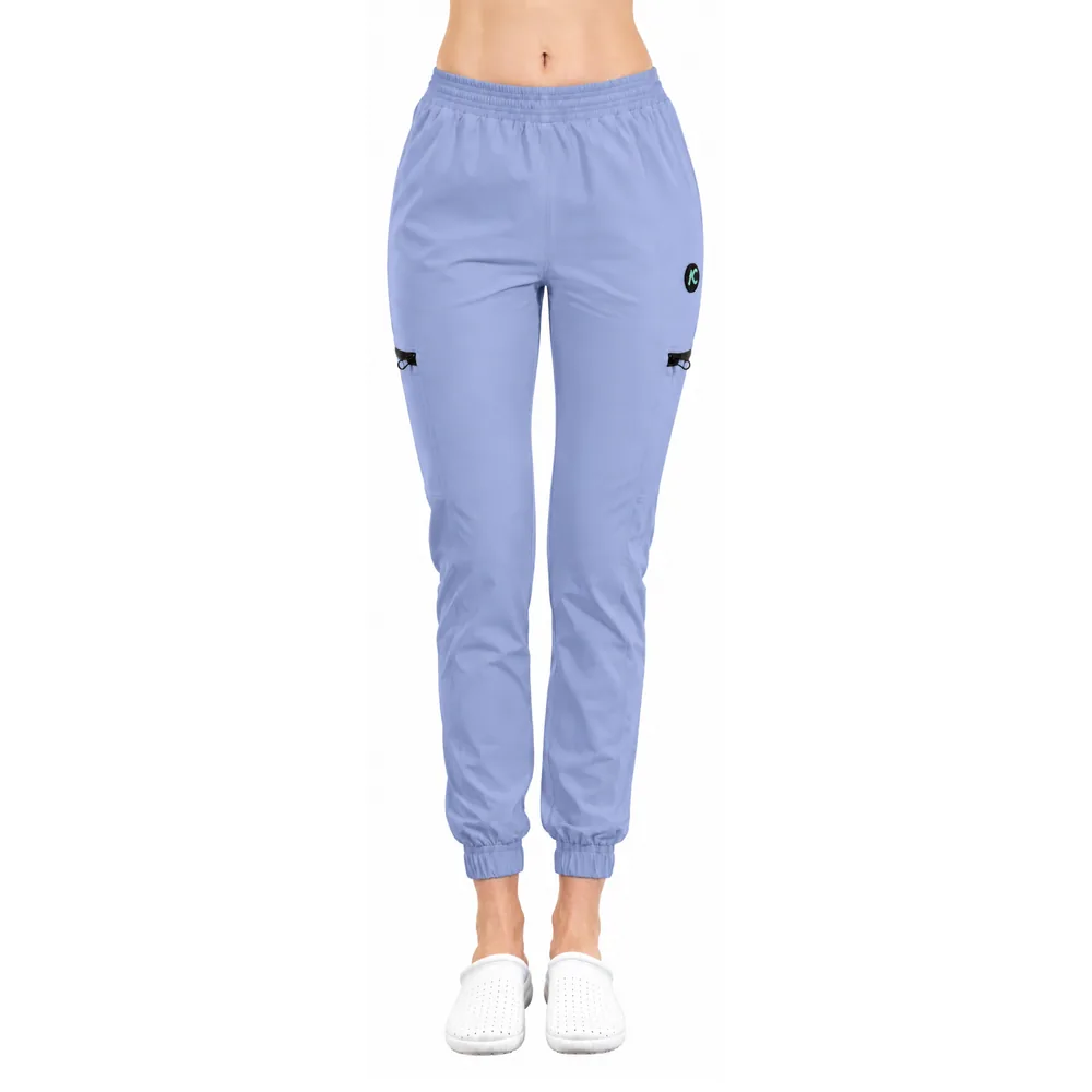 Pantaloni medicali damă Active Jogger cu buzunare laterale, culoare Baby blue