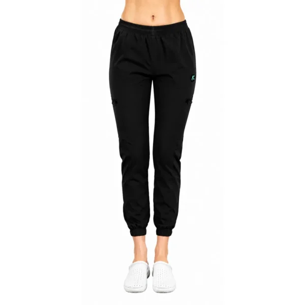 Pantaloni medicali damă Active Jogger cu buzunare laterale, culoare Black
