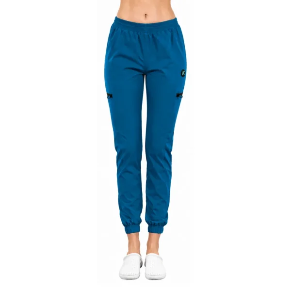 Pantaloni medicali damă Active Jogger cu buzunare laterale, culoare Dark marine