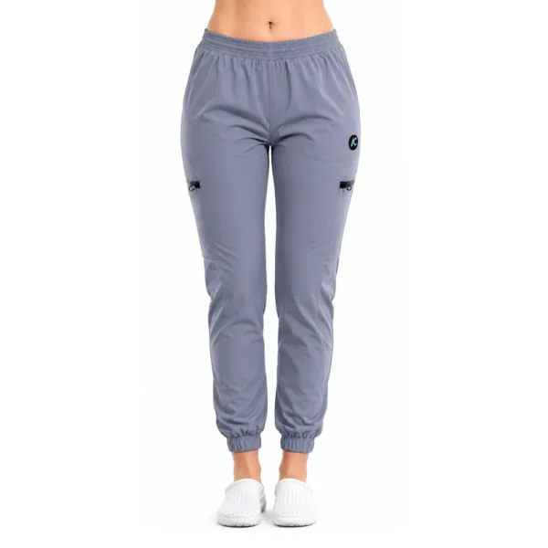 Pantaloni medicali damă Active Jogger cu buzunare laterale, culoare Grey