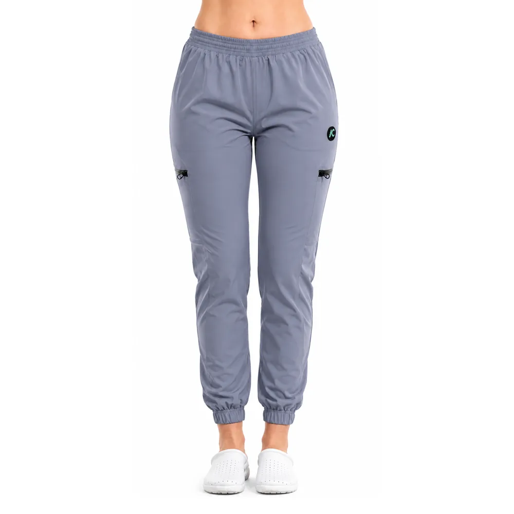 Pantaloni medicali damă Active Jogger cu buzunare laterale, culoare Grey