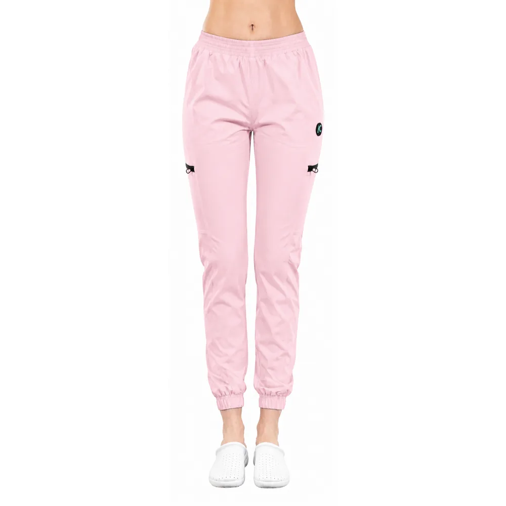 Pantaloni medicali damă Active Jogger cu buzunare laterale, culoare Light pink B
