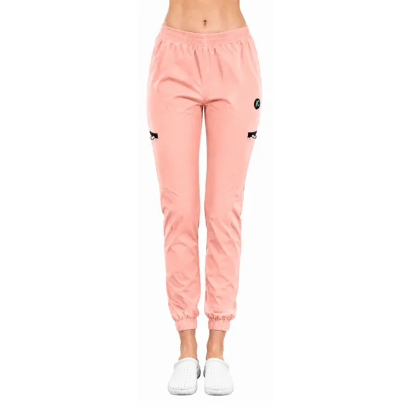 Pantaloni medicali damă Active Jogger cu buzunare laterale, culoare Powder pink
