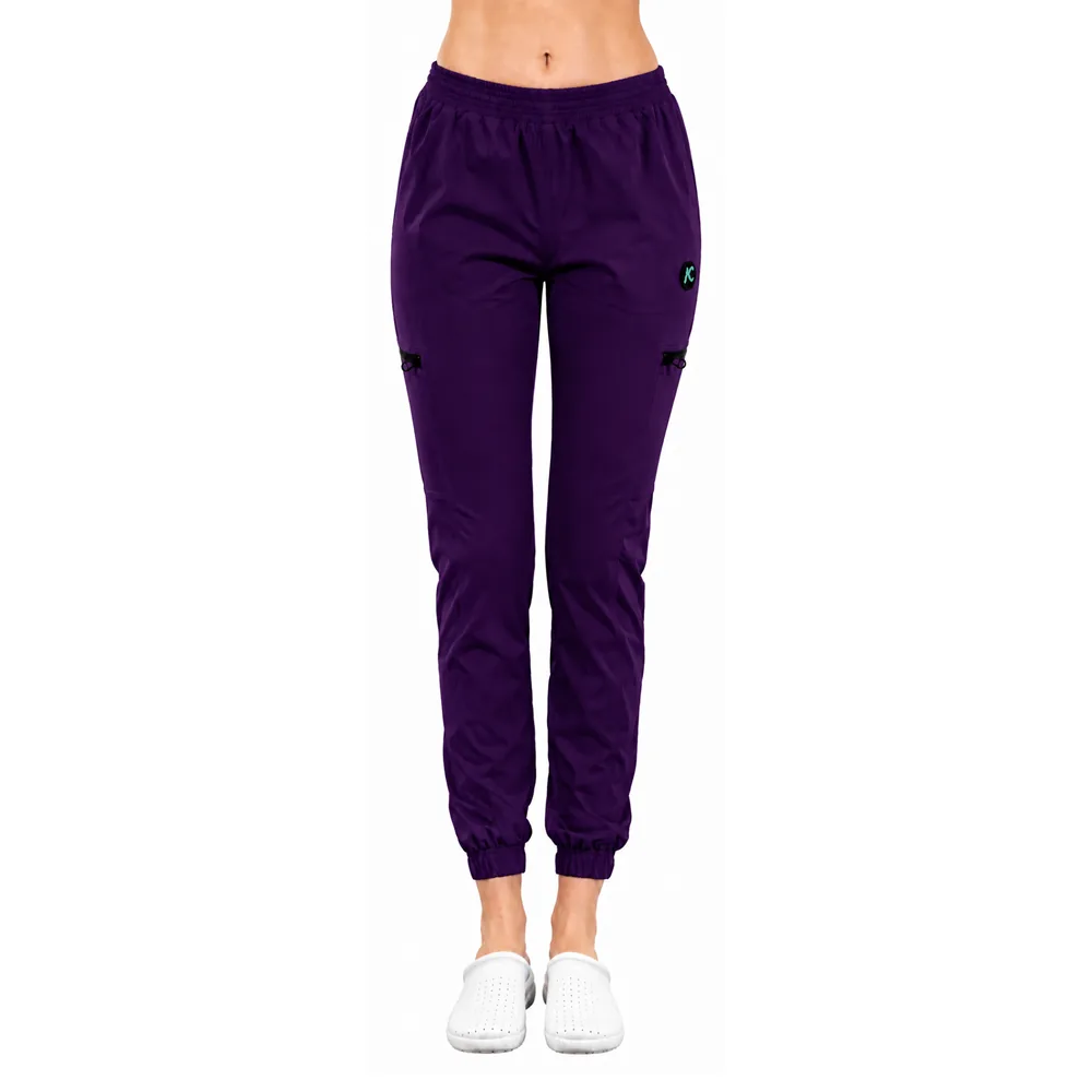 Pantaloni medicali damă Active Jogger cu buzunare laterale, culoare Purple