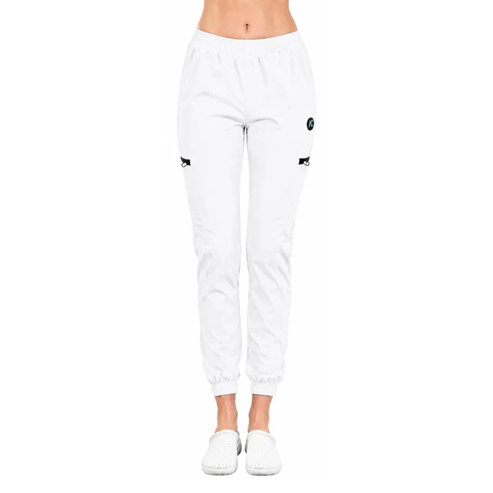 Pantaloni medicali damă Active Jogger cu buzunare laterale, culoare White